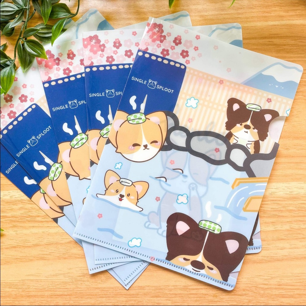 A5 File Folder Onsen Corgi By Single Sploot